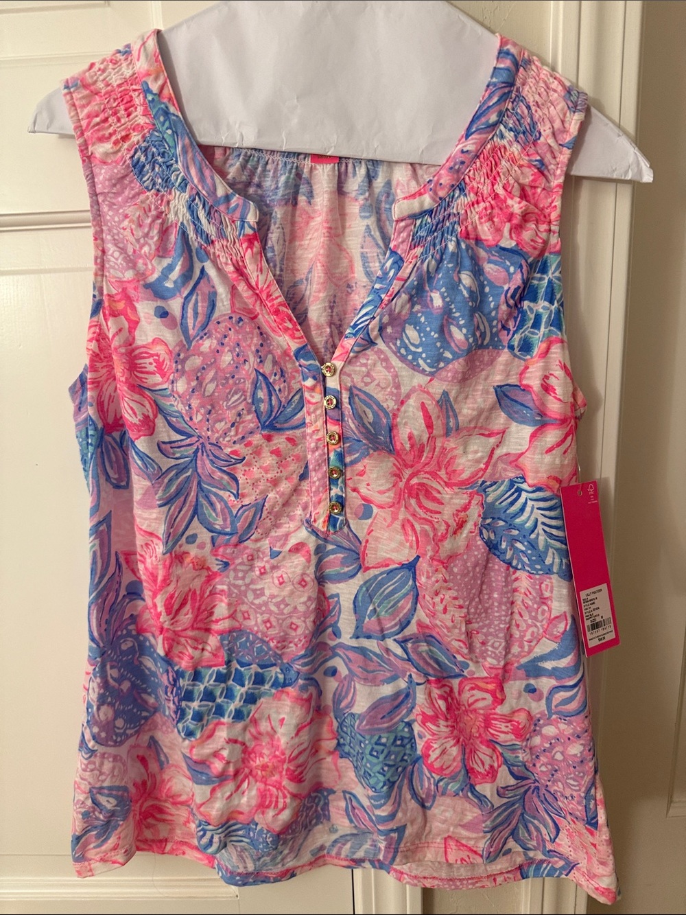Lilly Pulitzer Essie sleeveless Top in Pink Isle  Snappy Turtle